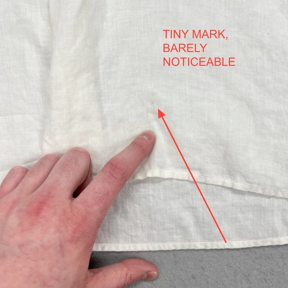 Burma Bibas Mens White 100% Natural Linen Button Down Shirt L Long Sleeve Pocket - Picture 5 of 8